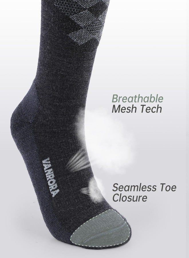 VANRORA Keystone Merino Wool Ski Socks Unisex Adult - Black L - Image 4